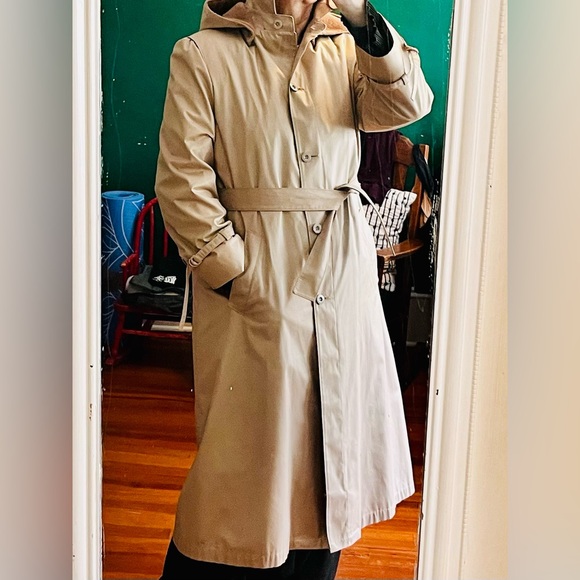 Vintage London Fog Trench Coat midi with removable lining & hood - Picture 2 of 16